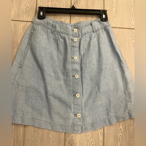 Madewell Chambray Button Front Skirt Skirt